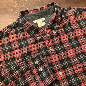 Carbon 2 Cobalt Plaid Red Black & White Flannel Button Down Shirt